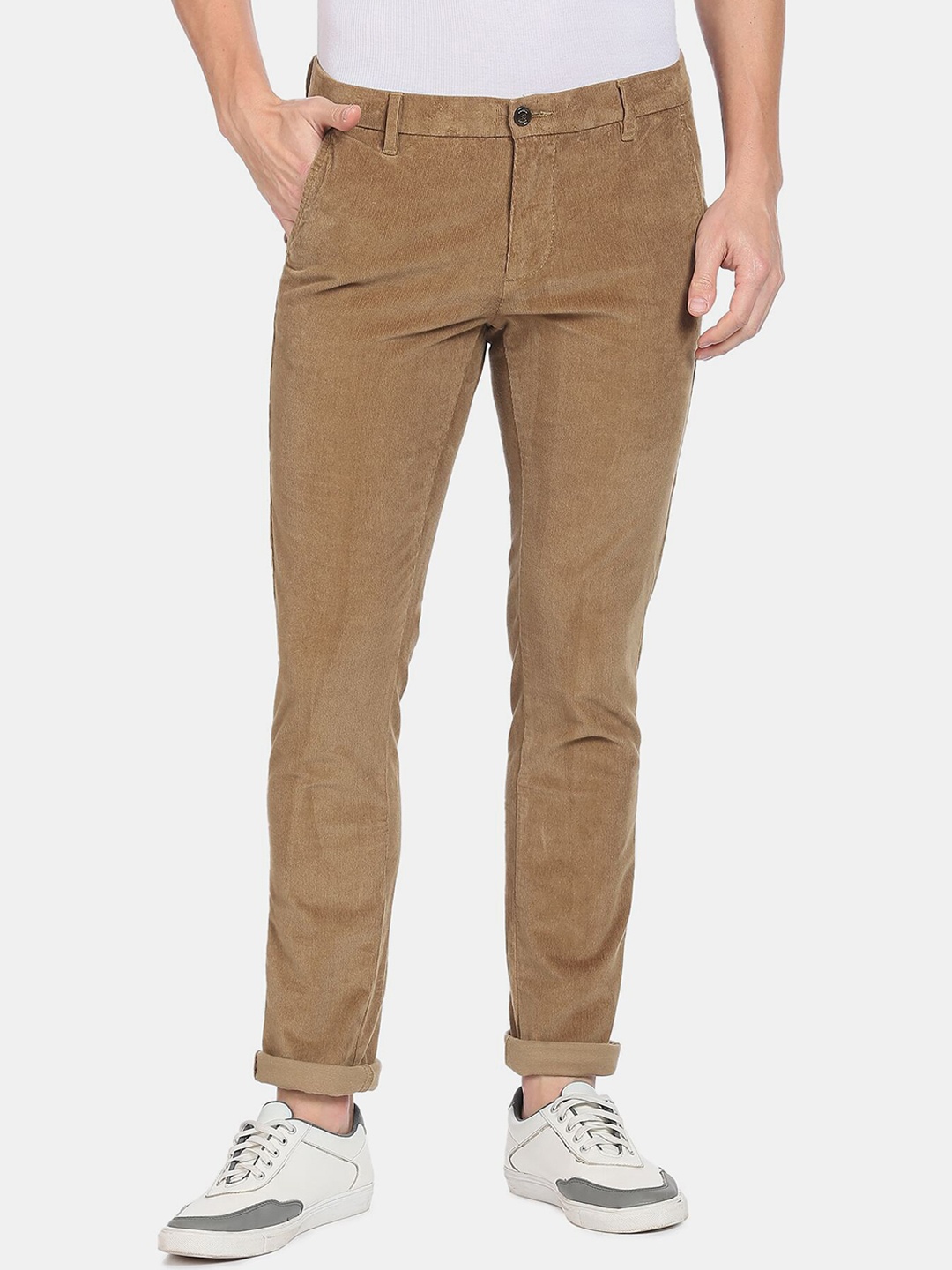 

Arrow Sport Men Brown Corduroy Casual Trouser