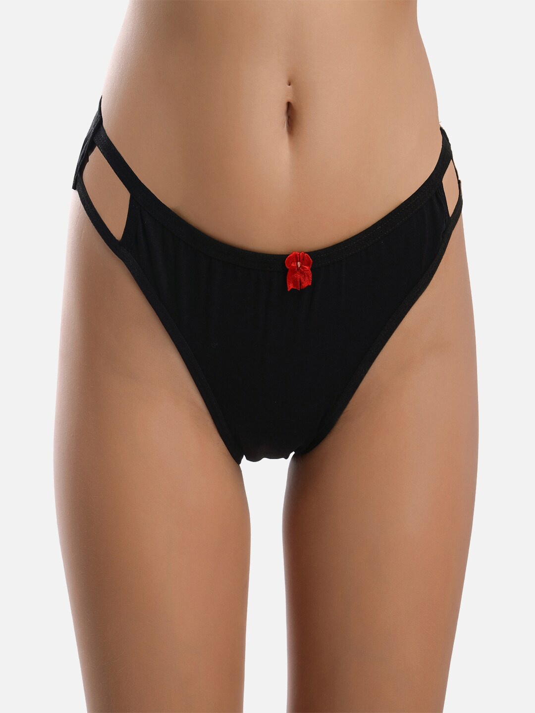 

FIMS Women Black Solid Full Coverage Cotton Hipster Anti microbial Brief