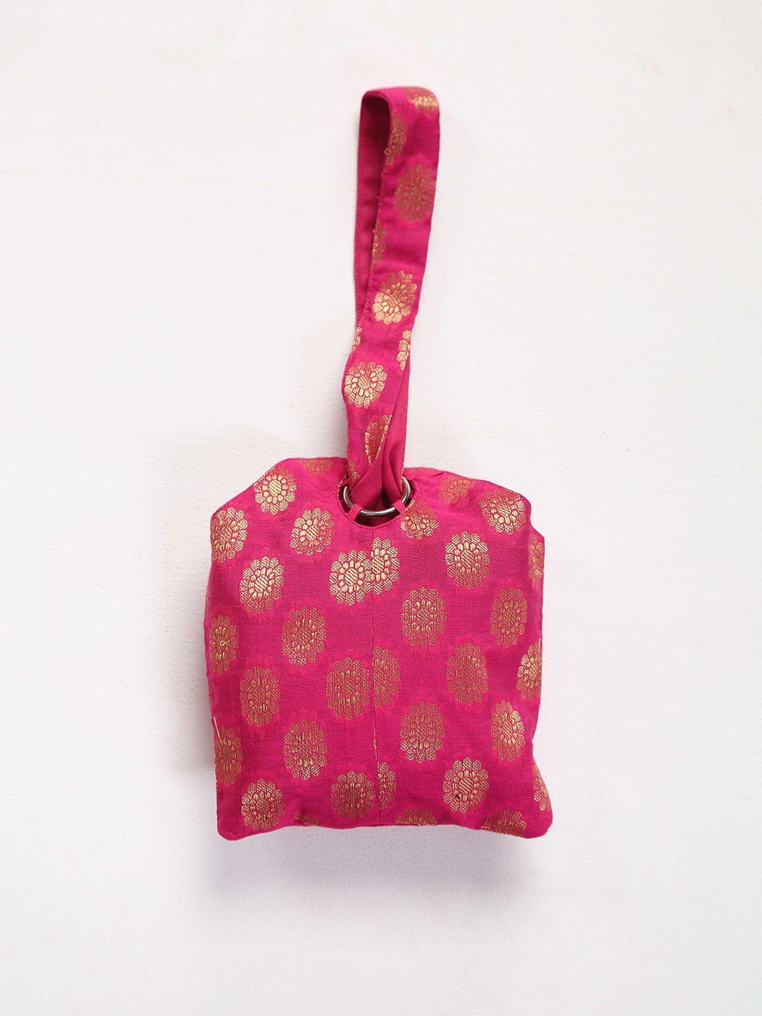 

Swtantra Pink Ethnic Motifs Printed Bowling Handheld Bag