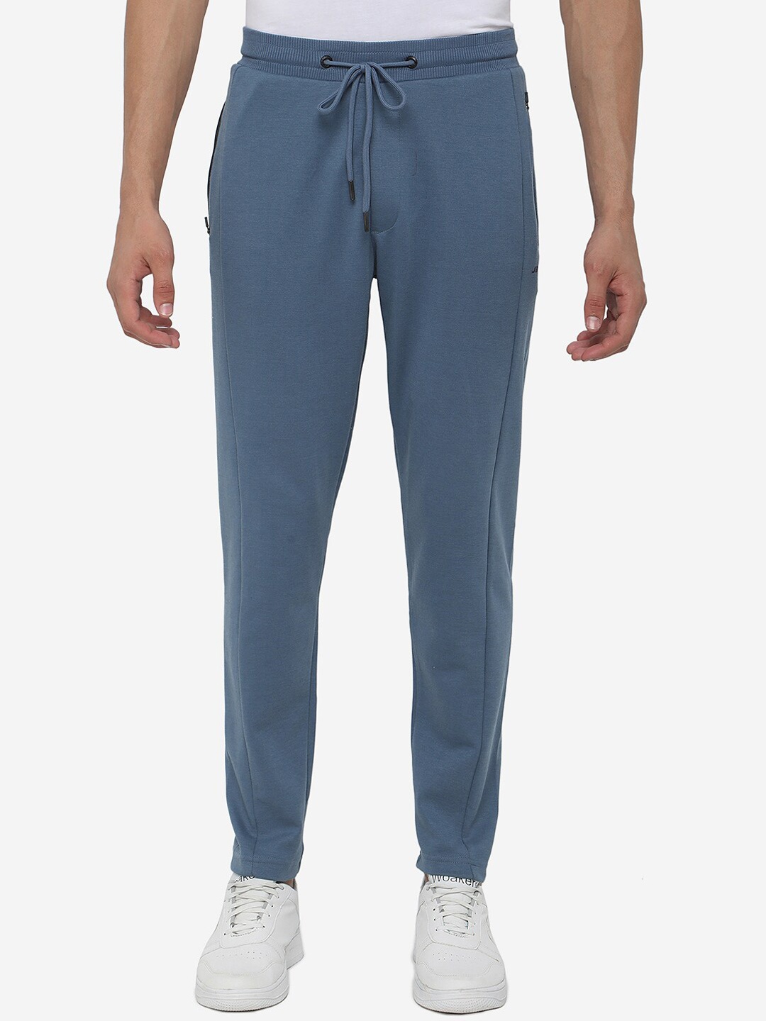 

JADE BLUE Men Aqua Blue Cotton Blend Slim Fit Solid Track Pant