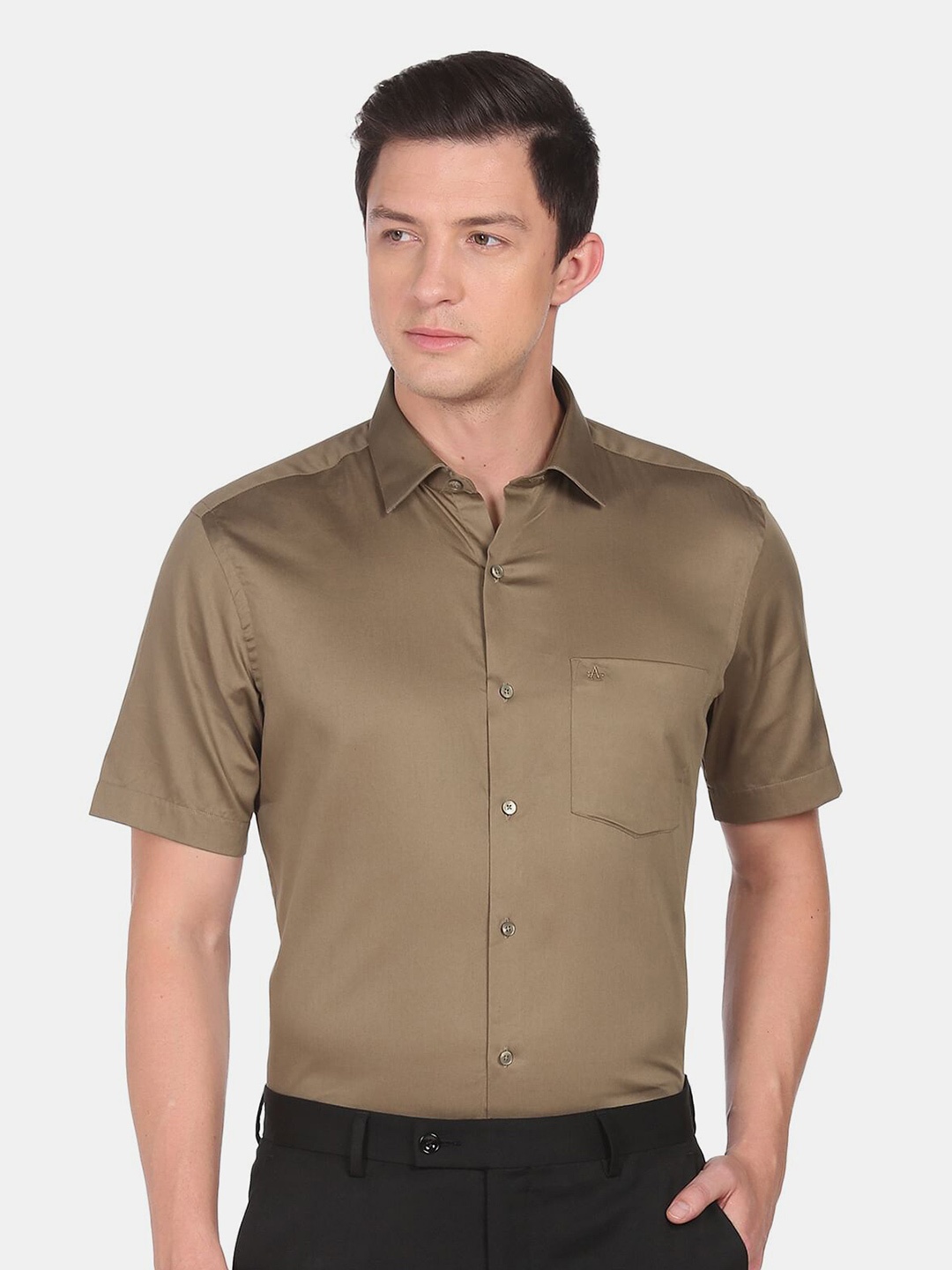 

Arrow Men Regular Fit Solid Formal Shirt, Brown