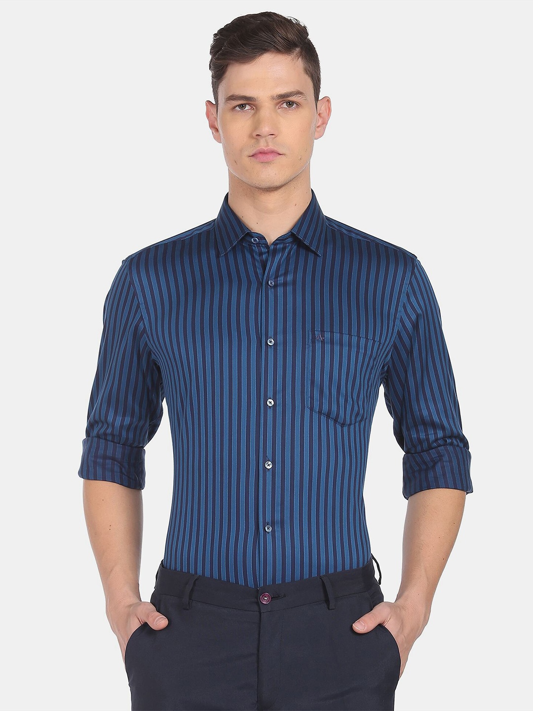 

Arrow Regular Fit Striped Casual Shirt, Blue