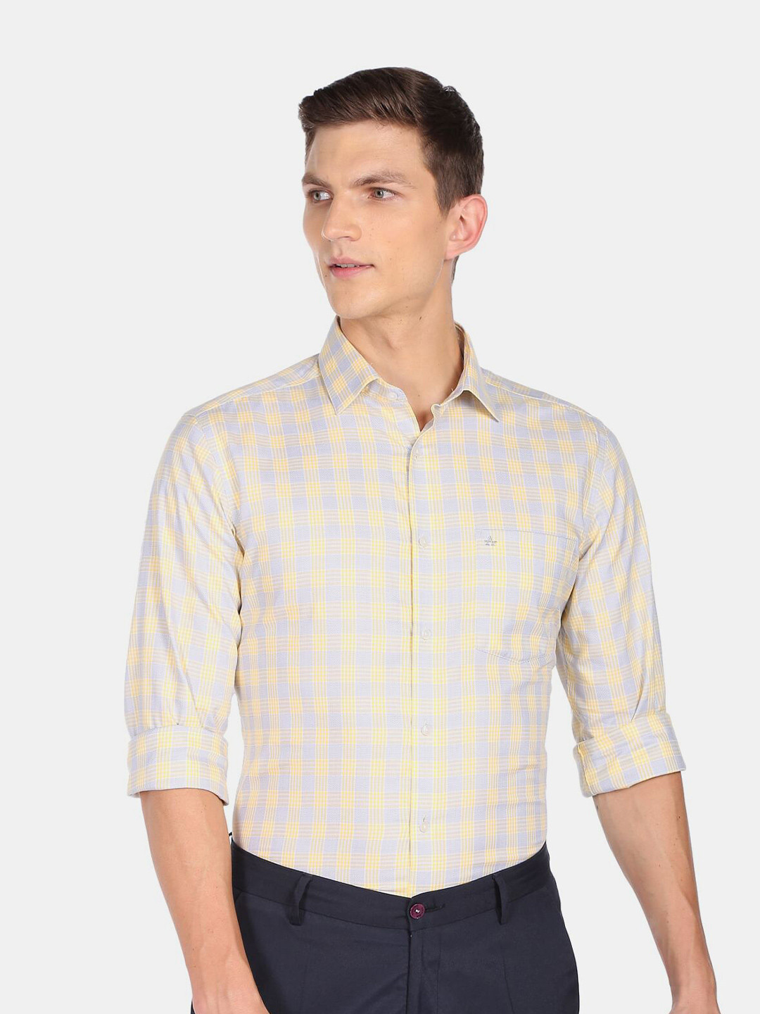 

Arrow Men Auto Press Formal Shirt, Yellow