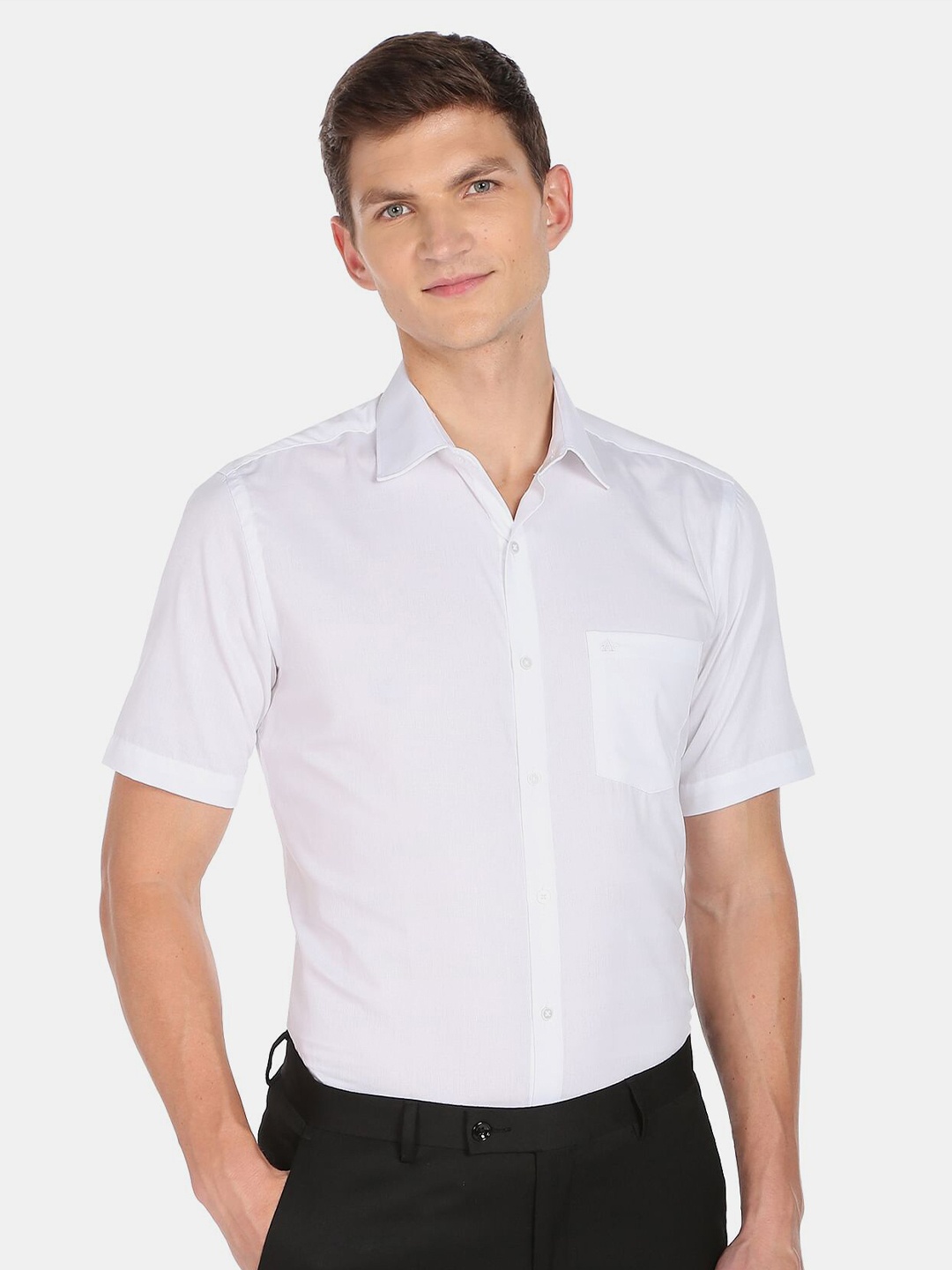 

Arrow Men Regular Fit Solid Cotton Formal Shirt, White