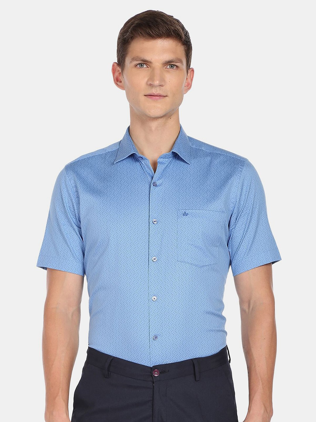 

Arrow Men Regular Fit Printed Cotton Casual Shirt, Blue