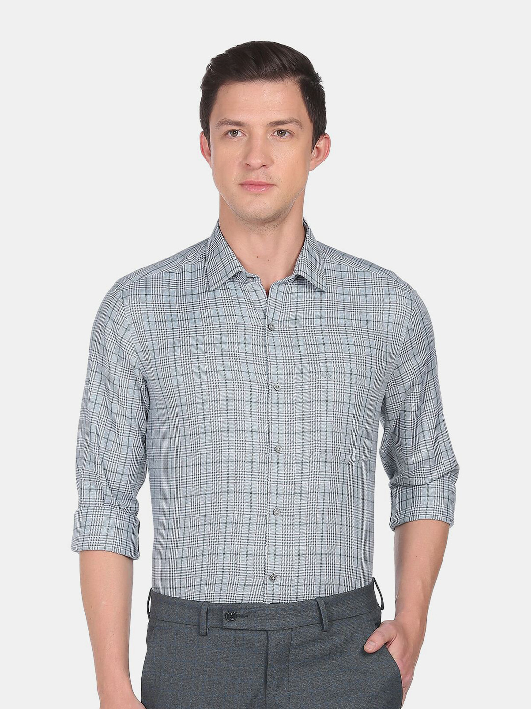 

Arrow Men Auto Press Formal Shirt, Green