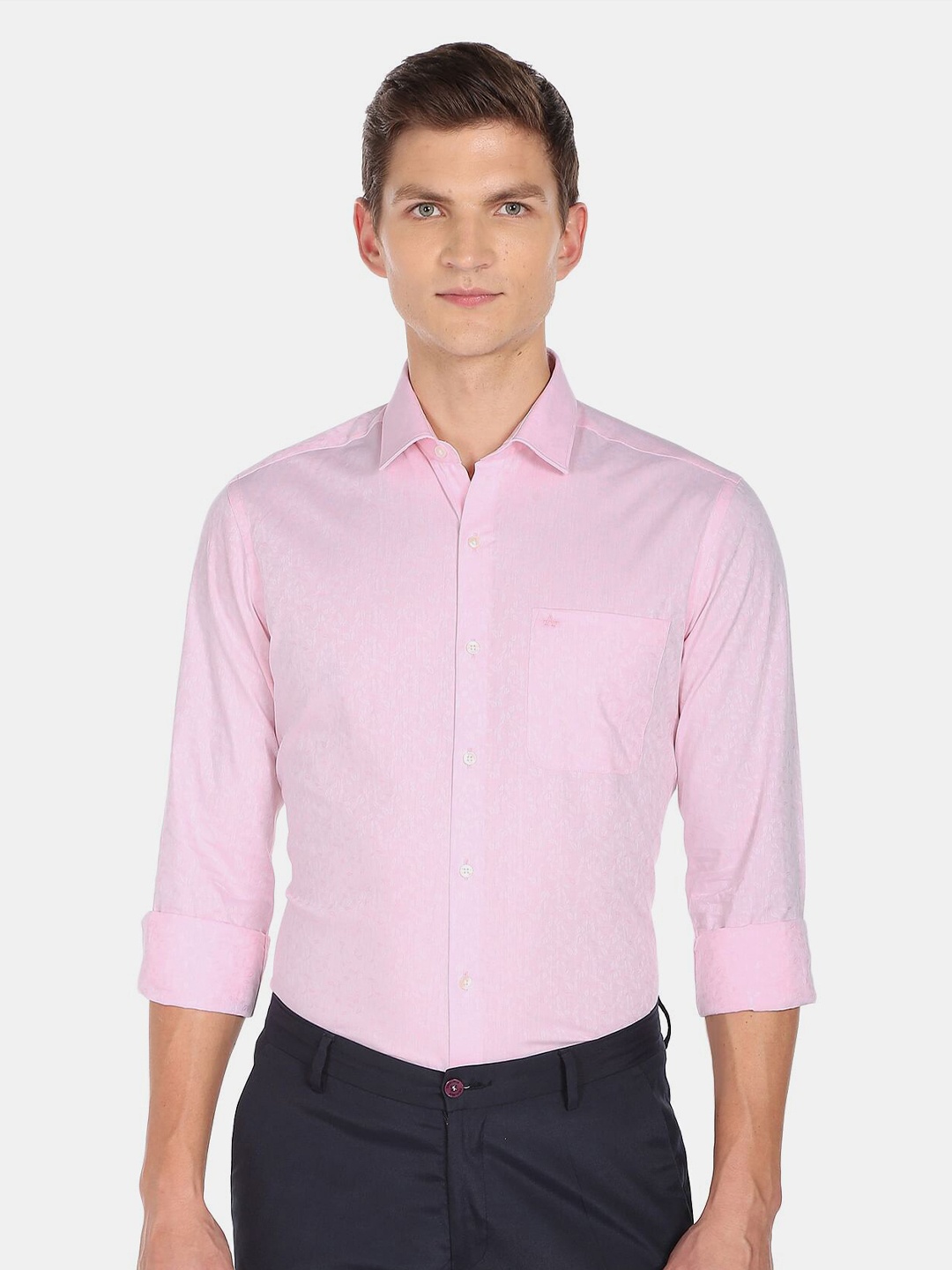 

Arrow Men Slim Fit Floral Cotton Formal Shirt, Pink