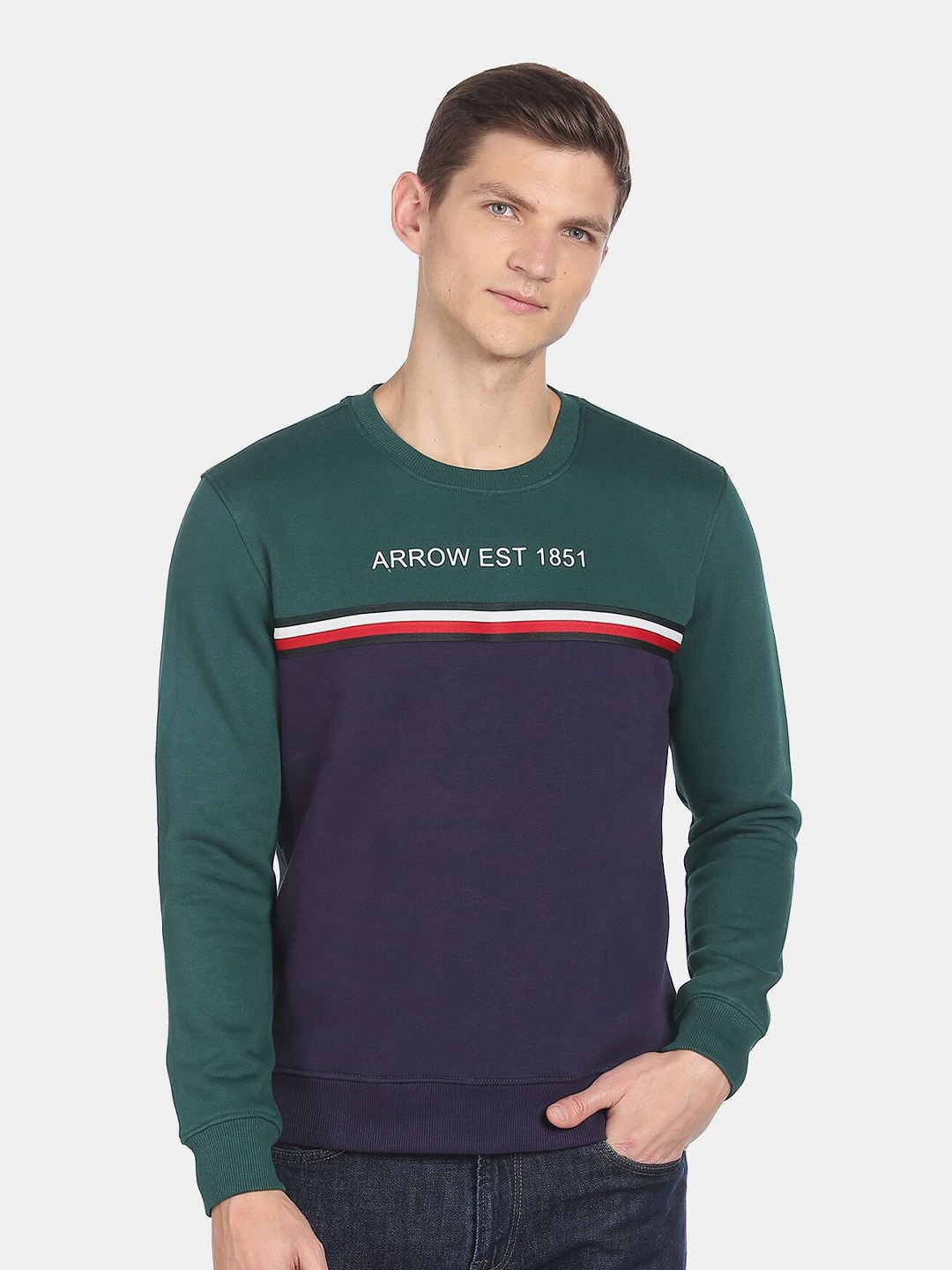 

Arrow Sport Men Printed Sweatshirt, Green