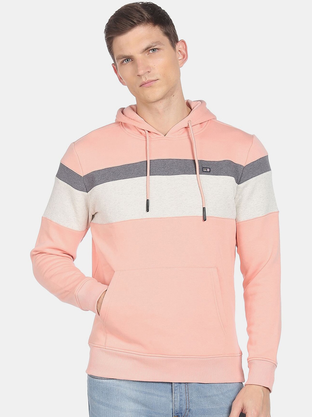 

Arrow Sport Men Colourblocked Sweatshirt, Pink