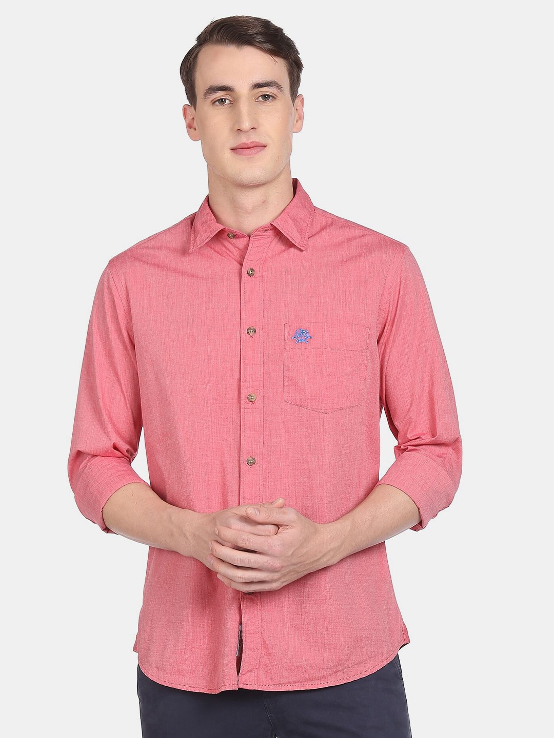 

U S Polo Assn Men Regular Fit Solid Cotton Casual Shirt, Red