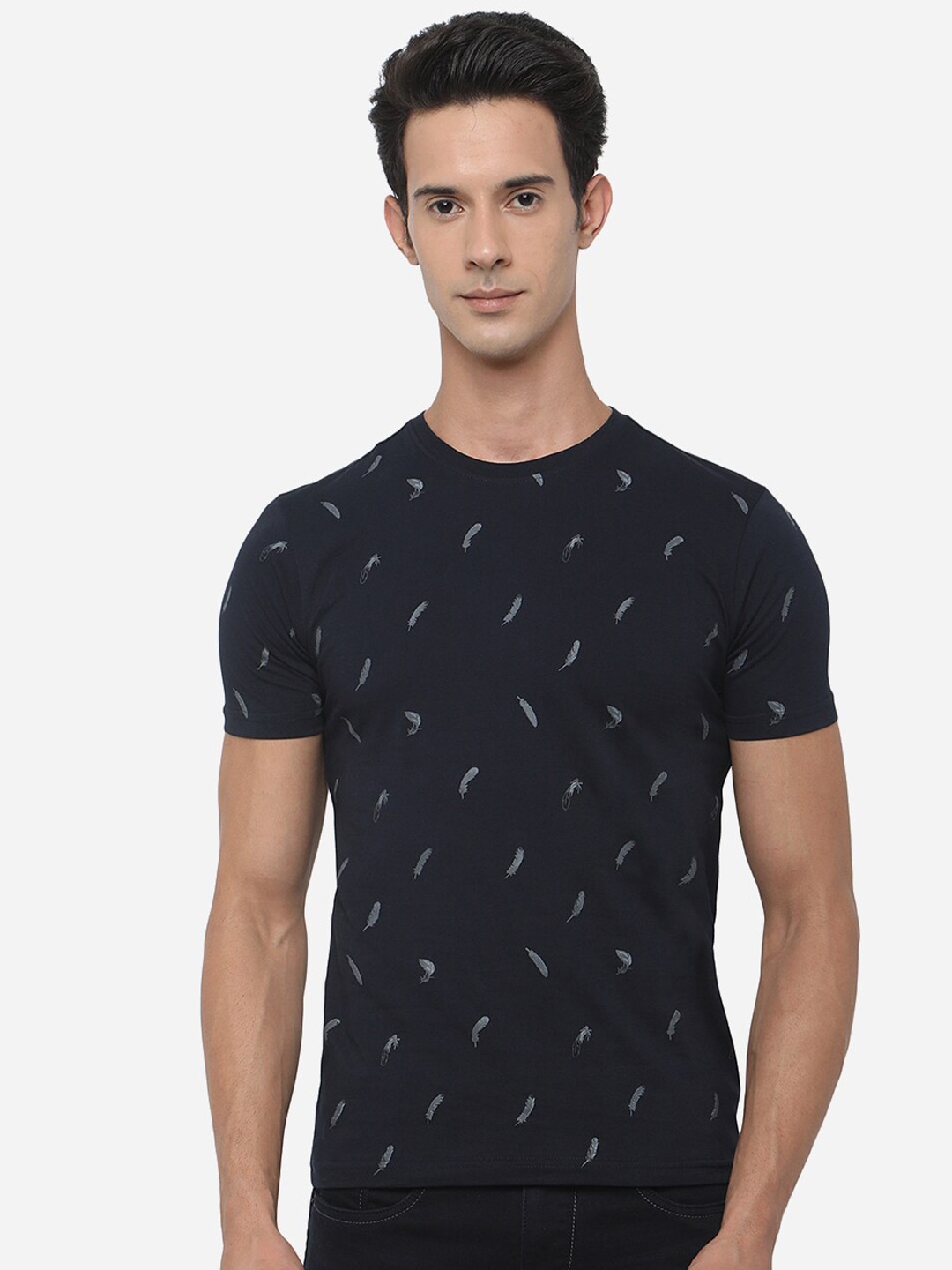 

Greenfibre Men Blue Printed Slim Fit T-shirt
