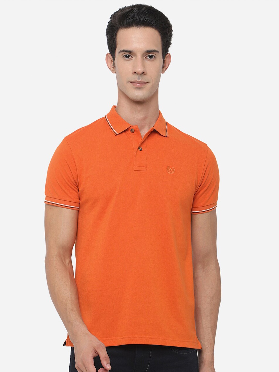 

Greenfibre Men Polo Collar Slim Fit T-shirt, Orange