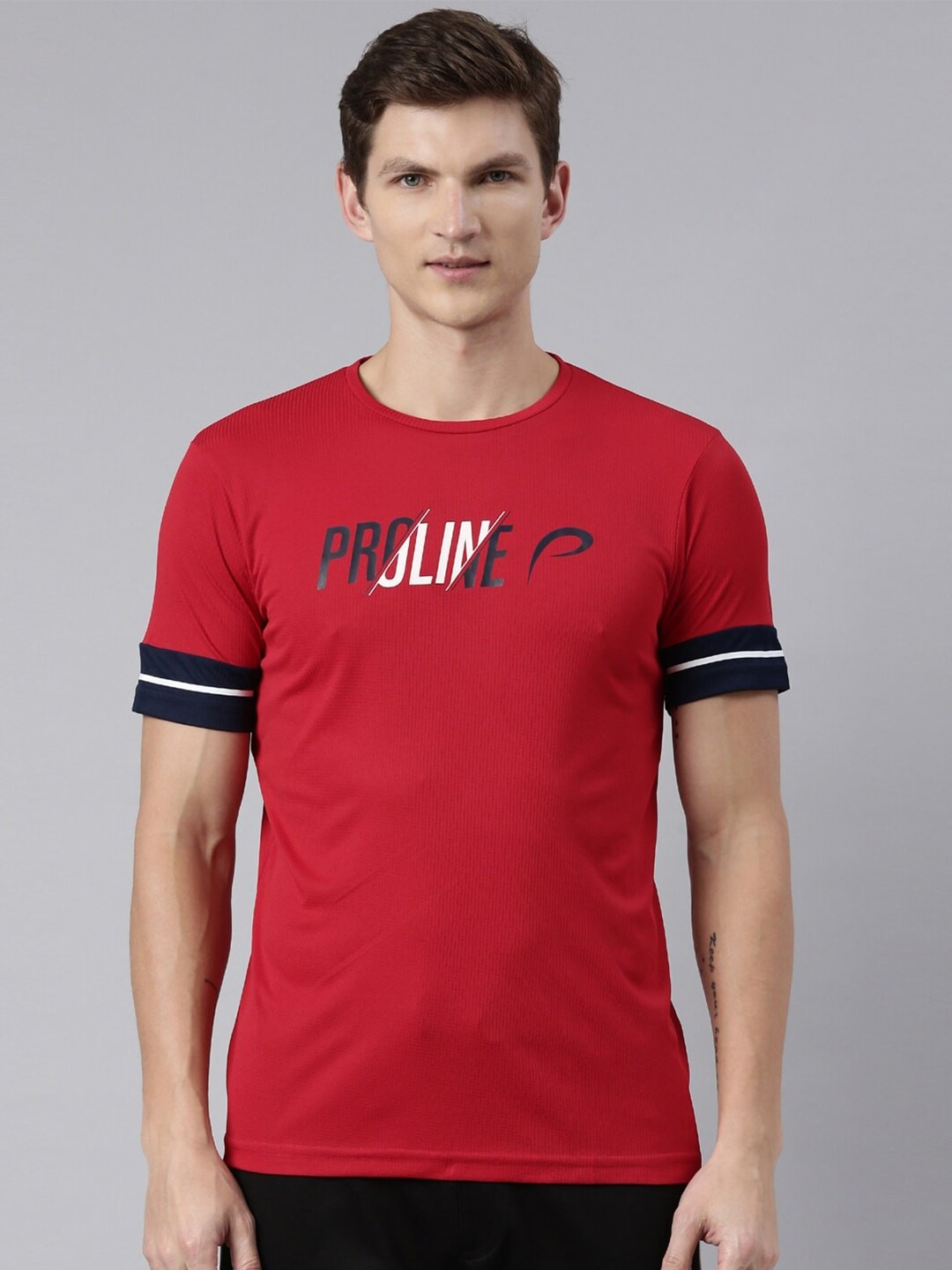 

Proline Active Men Red Typography T-shirt