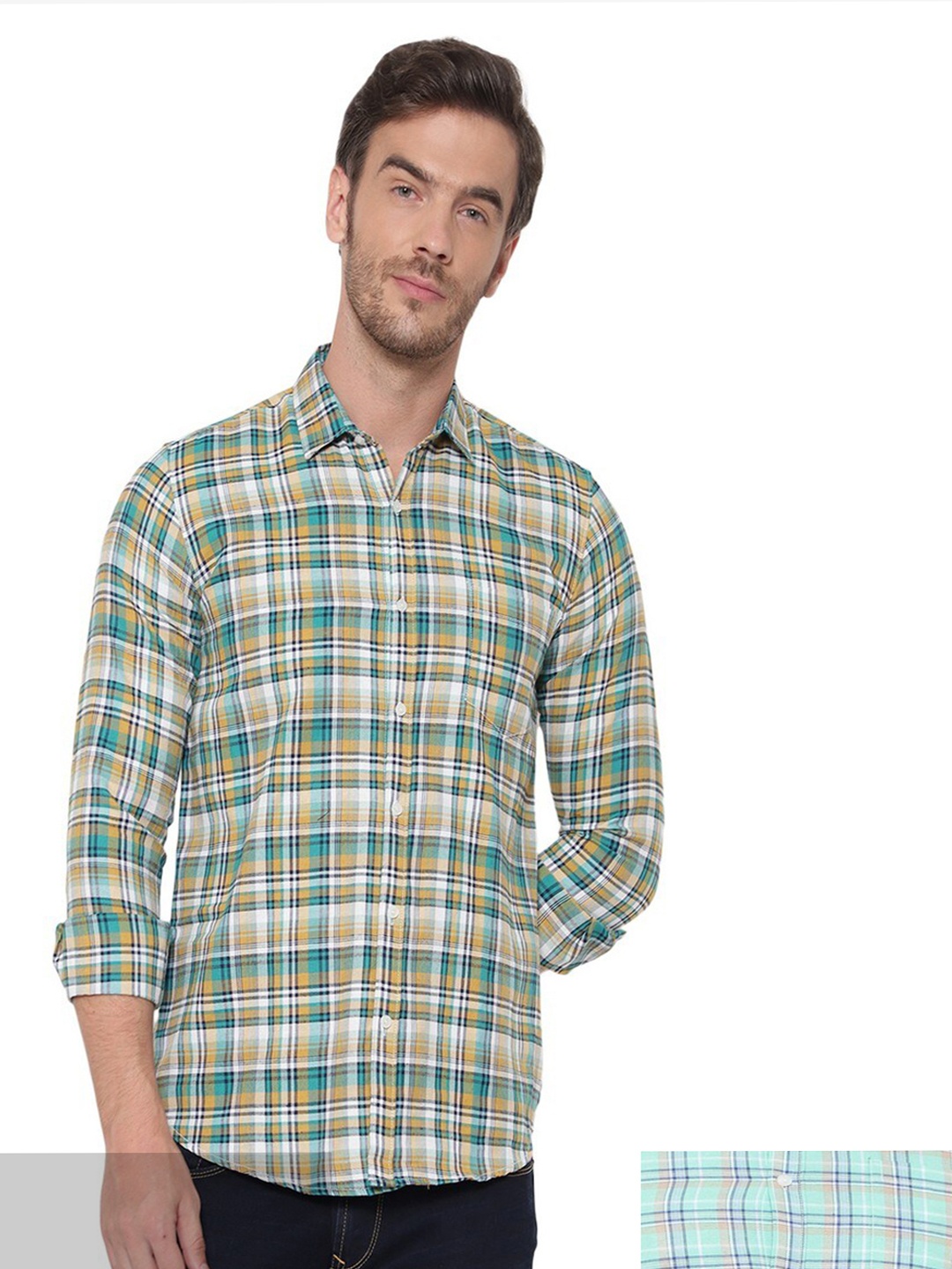 

BAWERIN Men Set Of 2 Original Regular Fit Tartan Checked Casual Shirt, Multi