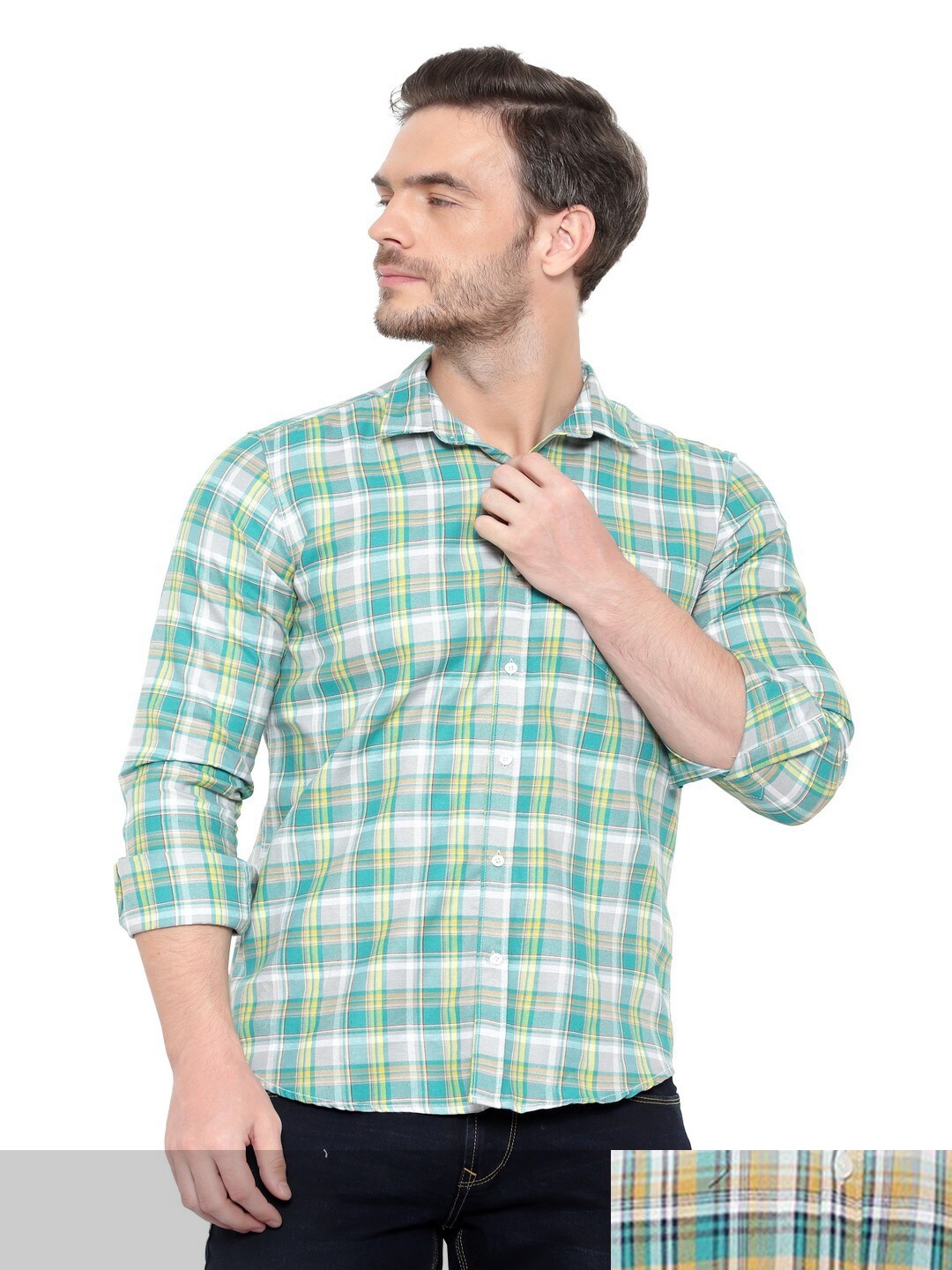 

BAWERIN Men Set Of 2 Original Regular Fit Tartan Checked Cotton Casual Shirt, Multi
