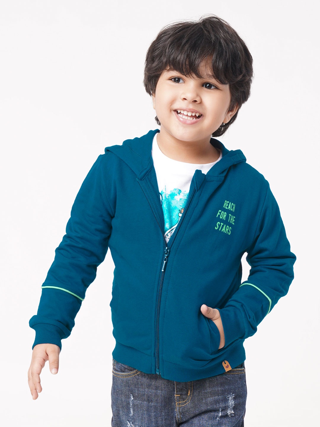 

Ed-a-Mamma Boys Blue Hooded Puffer Jacket