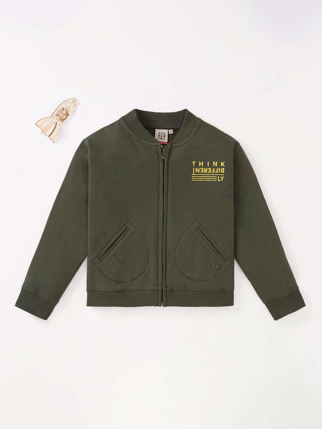 

Ed-a-Mamma Boys Olive Green Crop Tailored Jacket