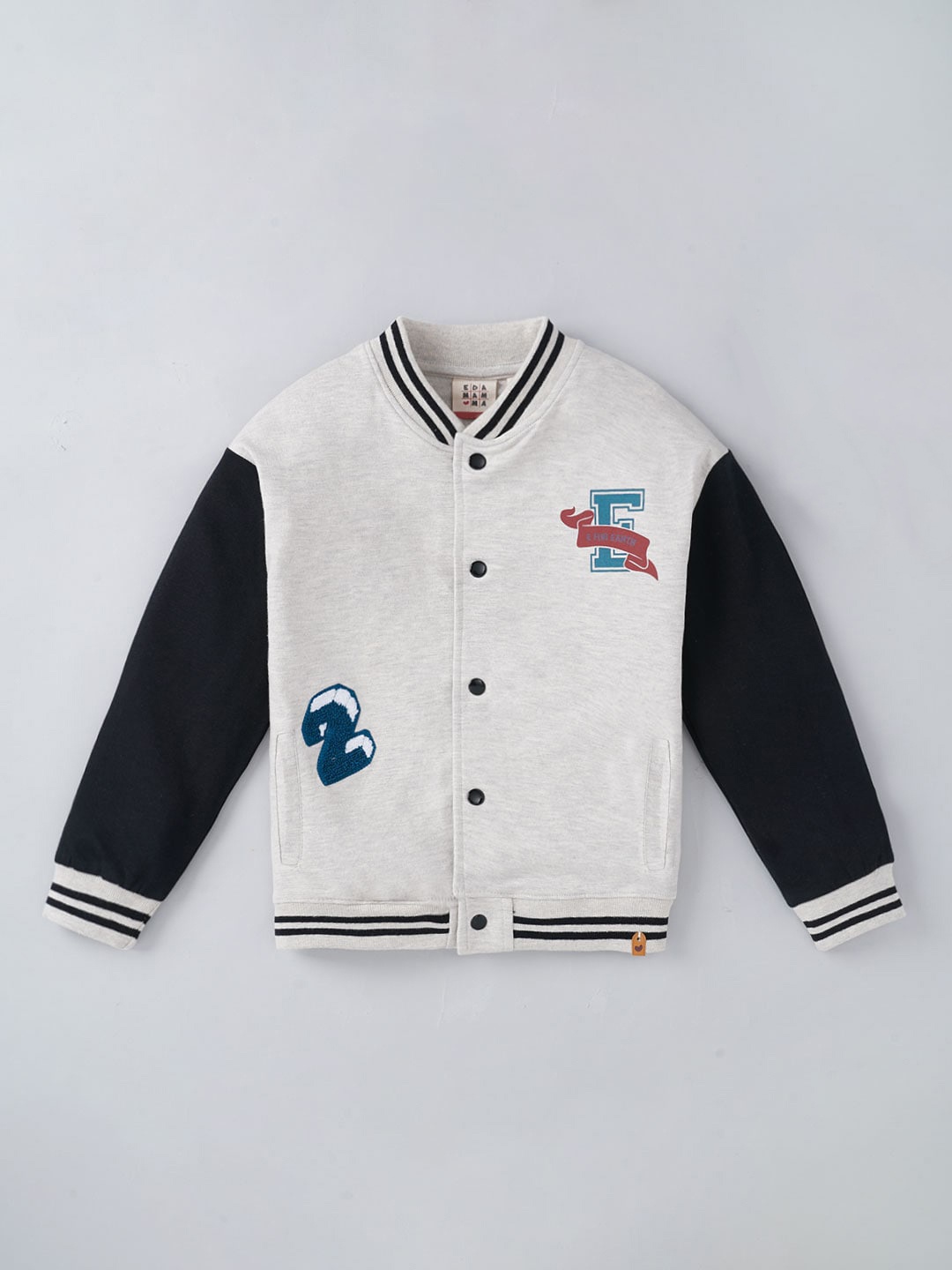 

Ed-a-Mamma Boys Off-White Colourblocked Bomber Jacket
