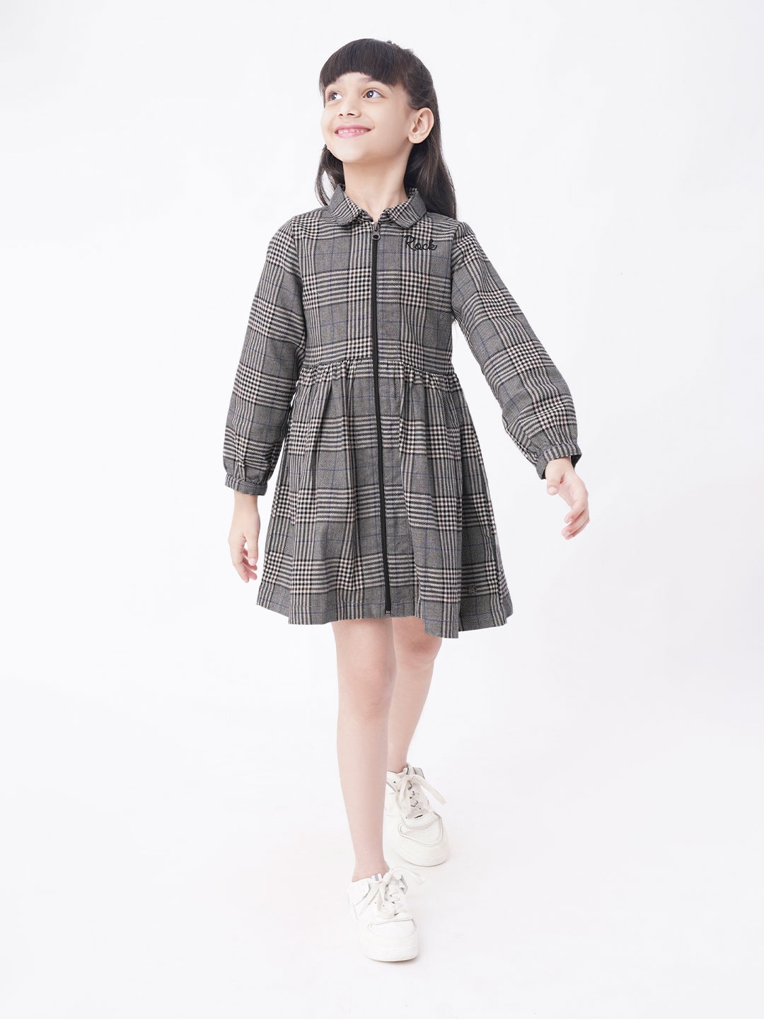 

Ed-a-Mamma Girls Grey Checked Dress