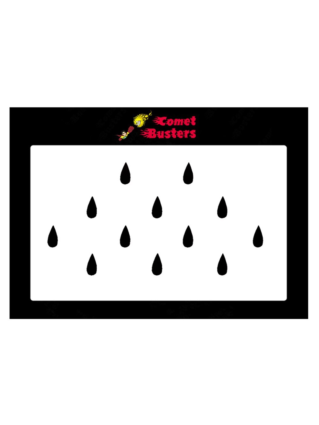 

Comet Busters 12 Pcs Reusable Teardrop-Shaped Designer Bindis - Black