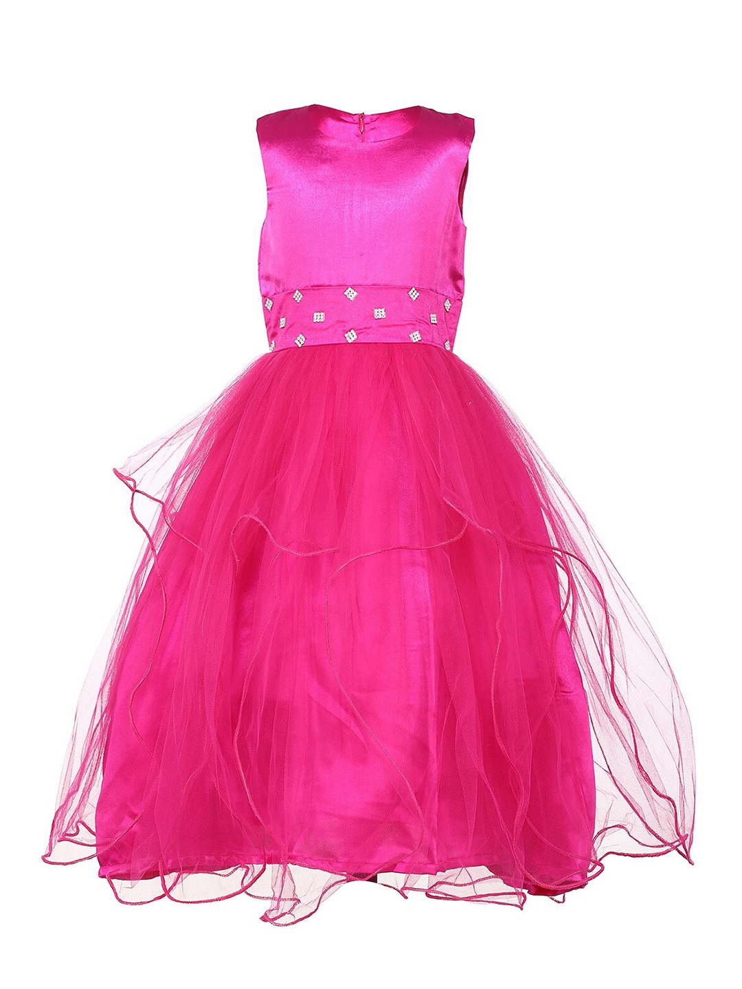 

Samsara Couture Magenta Net Maxi Midi Dress