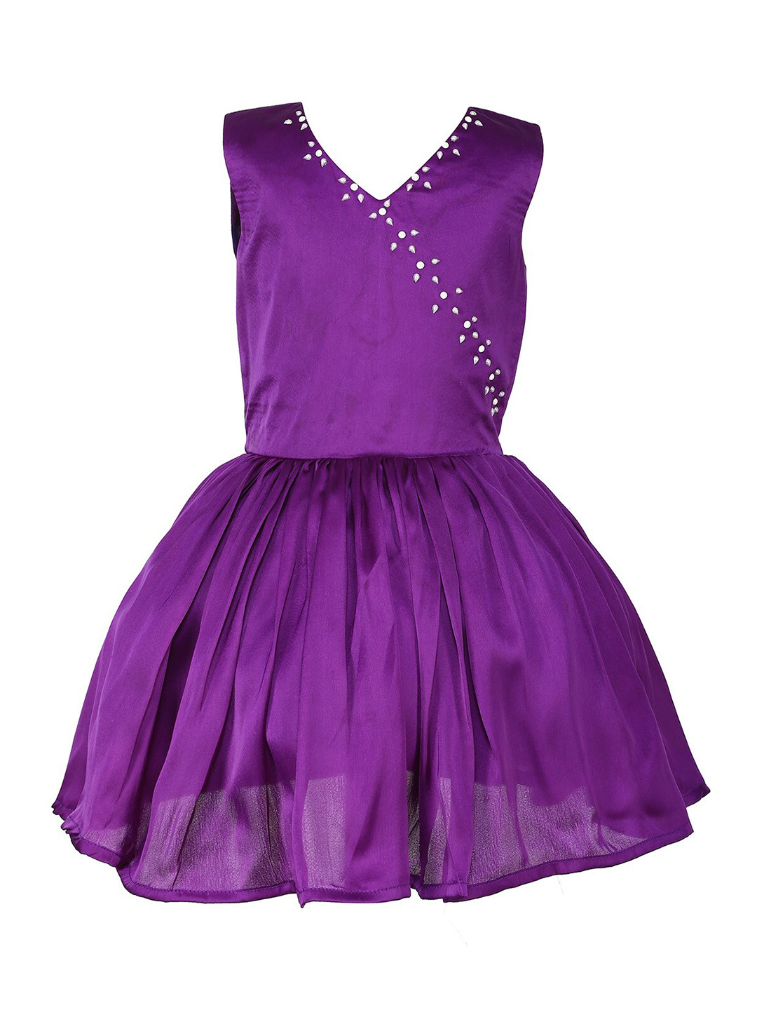 

Samsara Couture Purple Solid Net Dress