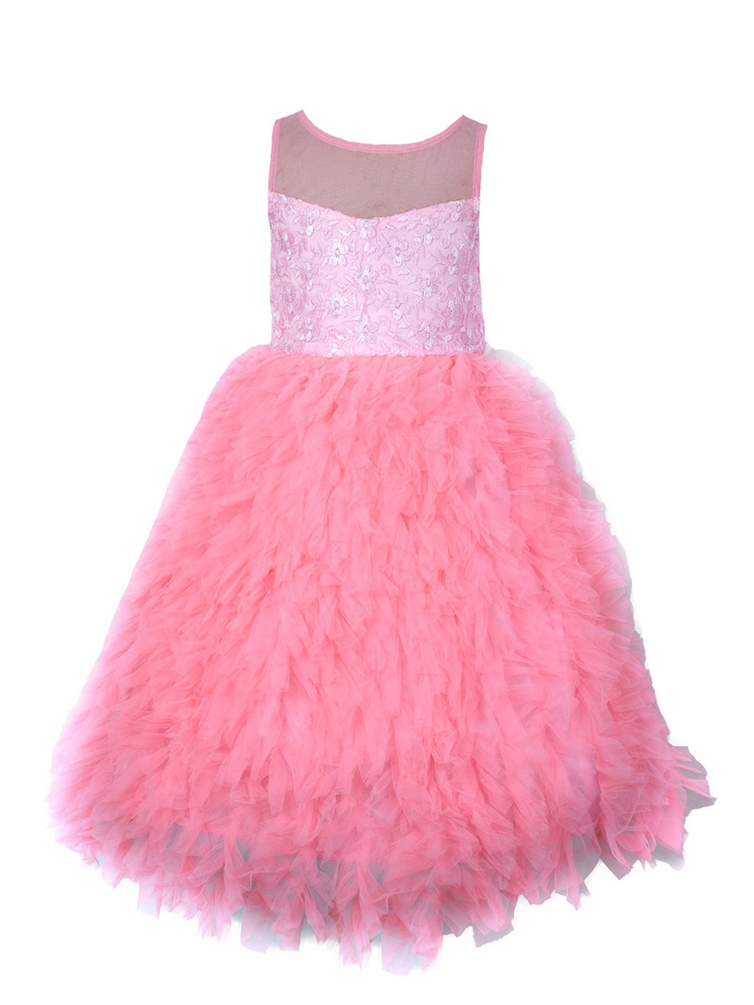 

Samsara Couture Girls Pink Net Gown Dress