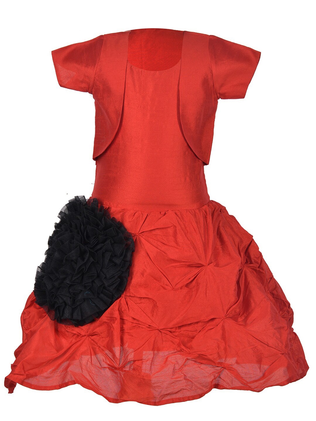 

Samsara Couture Red Applique Net Dress
