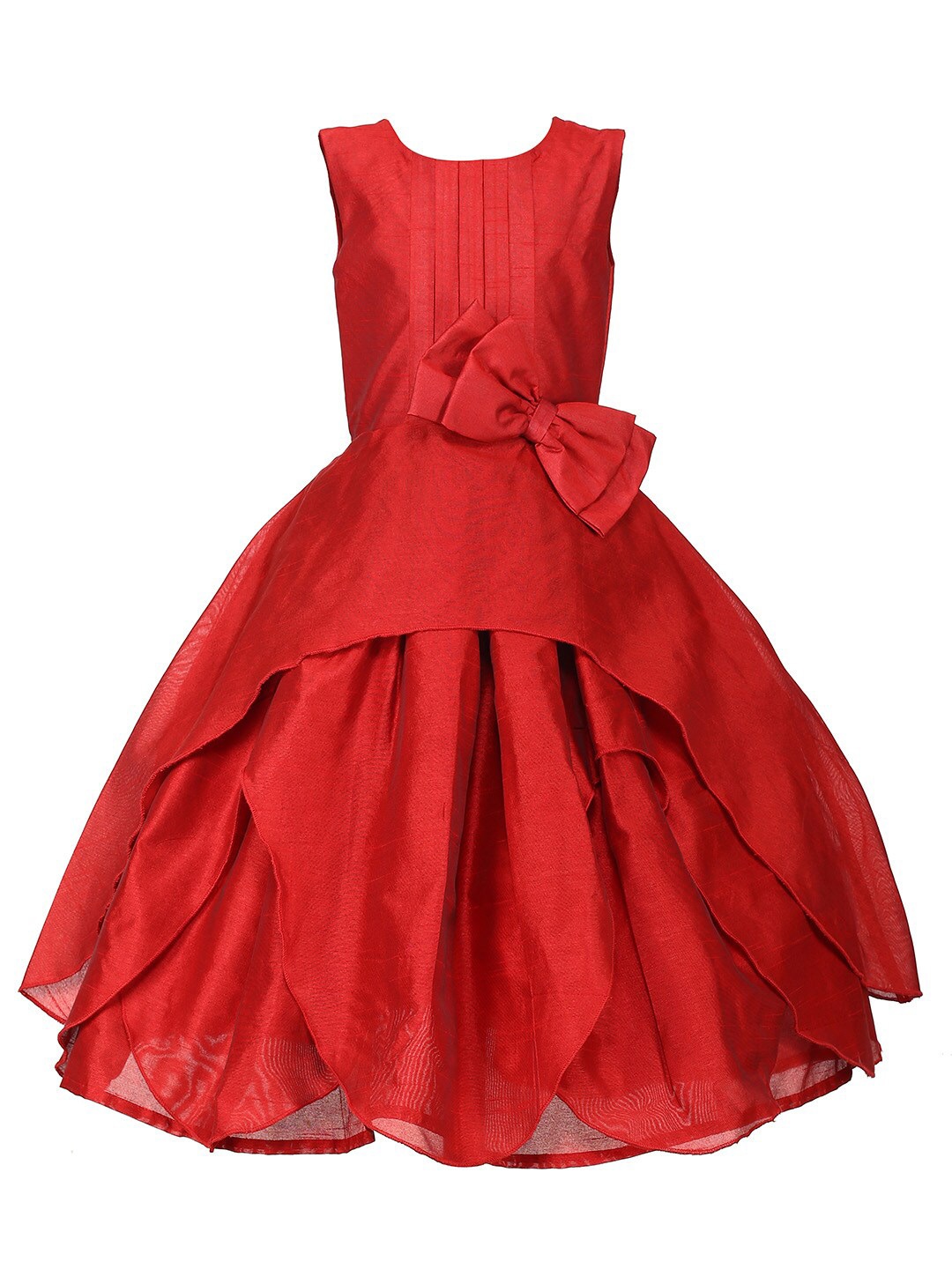 

Samsara Couture Girls Red Fit & Flared Net Dress