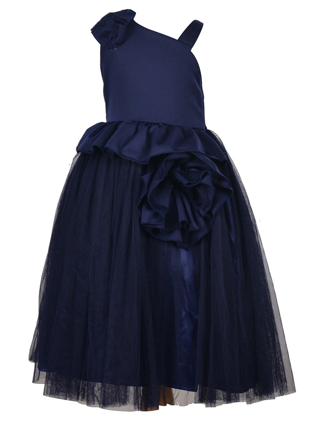 

Samsara Couture Navy Blue Net Maxi Dress