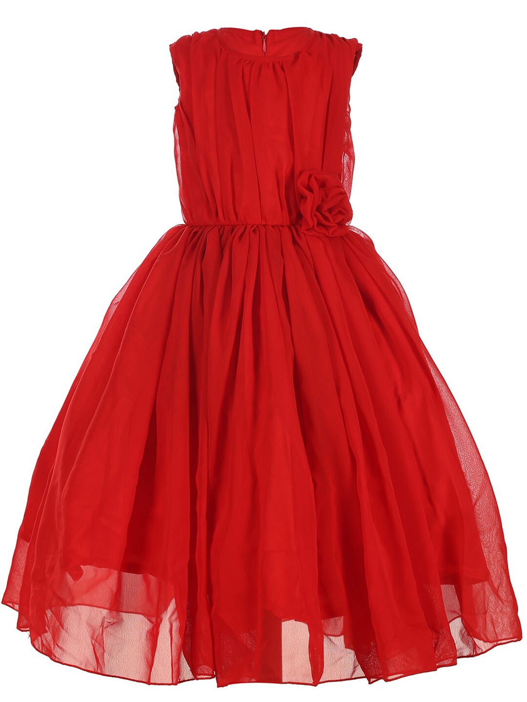 

Samsara Couture Girls Red Applique Fit & Flare Dress