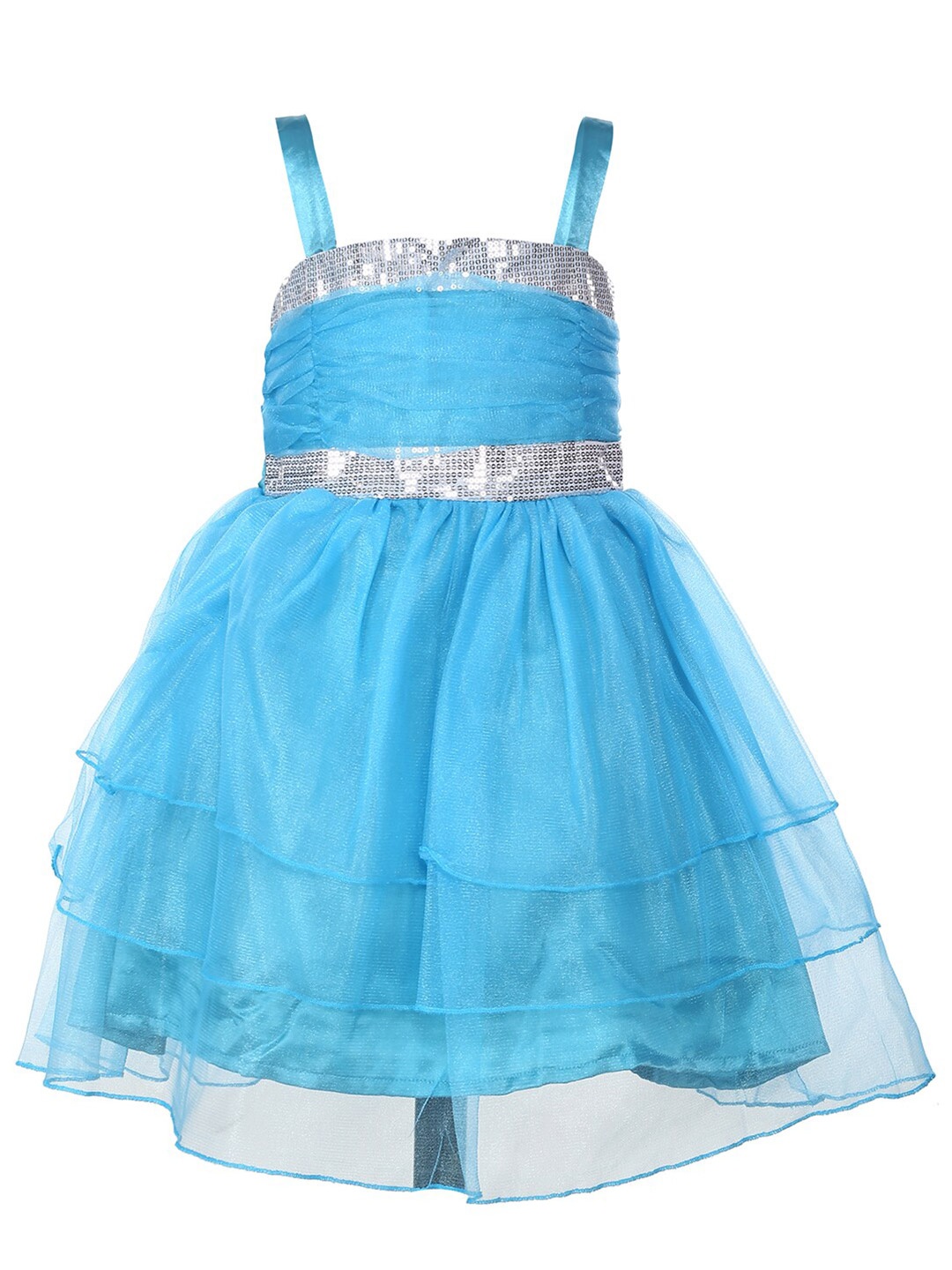 

Samsara Couture Girls Blue Sequined Fit and Flare Dress