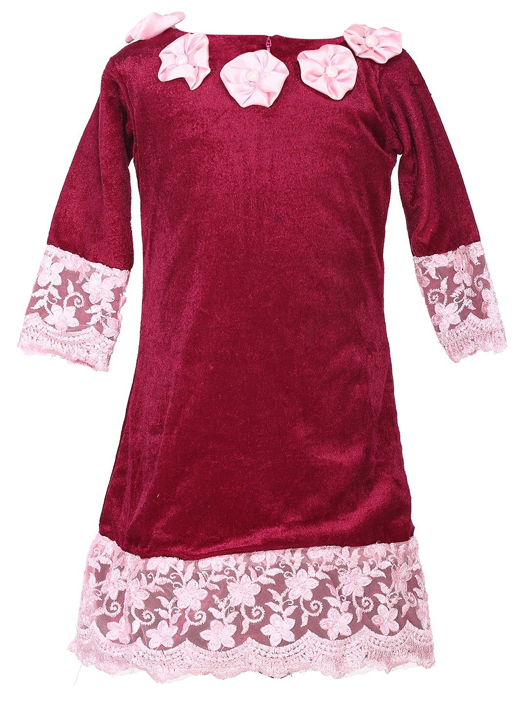 

Samsara Couture Girls Maroon Cotton Fit and Flare Dress