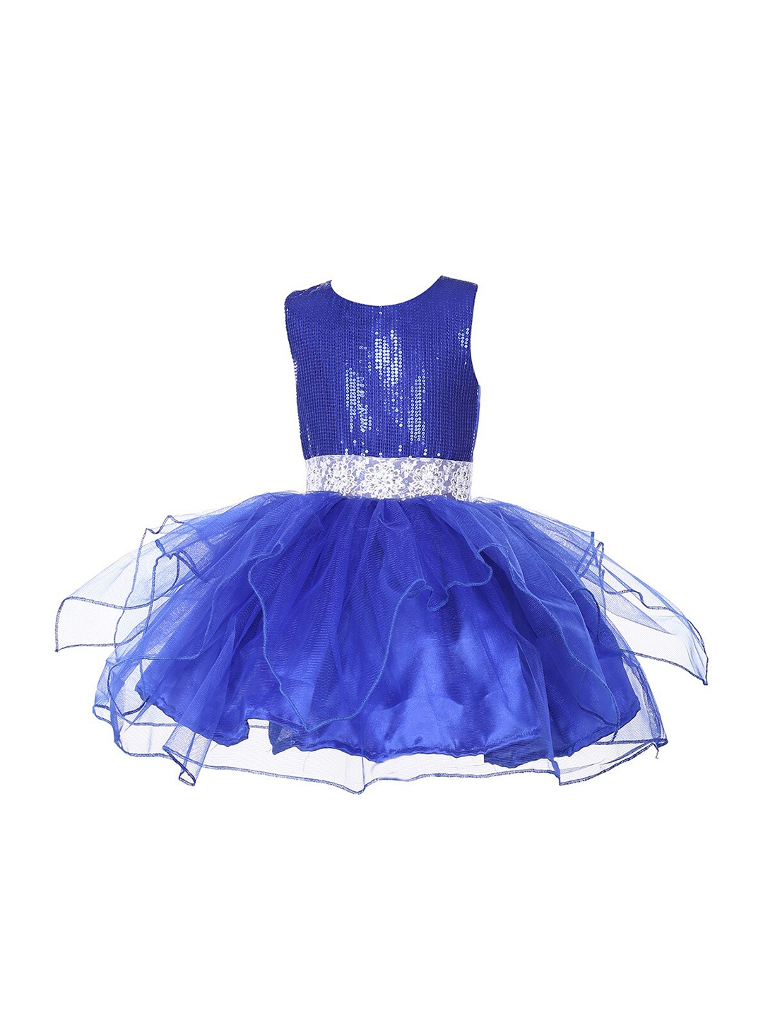 

Samsara Couture Girls Blue Embellished Net Fit and Flare Dress