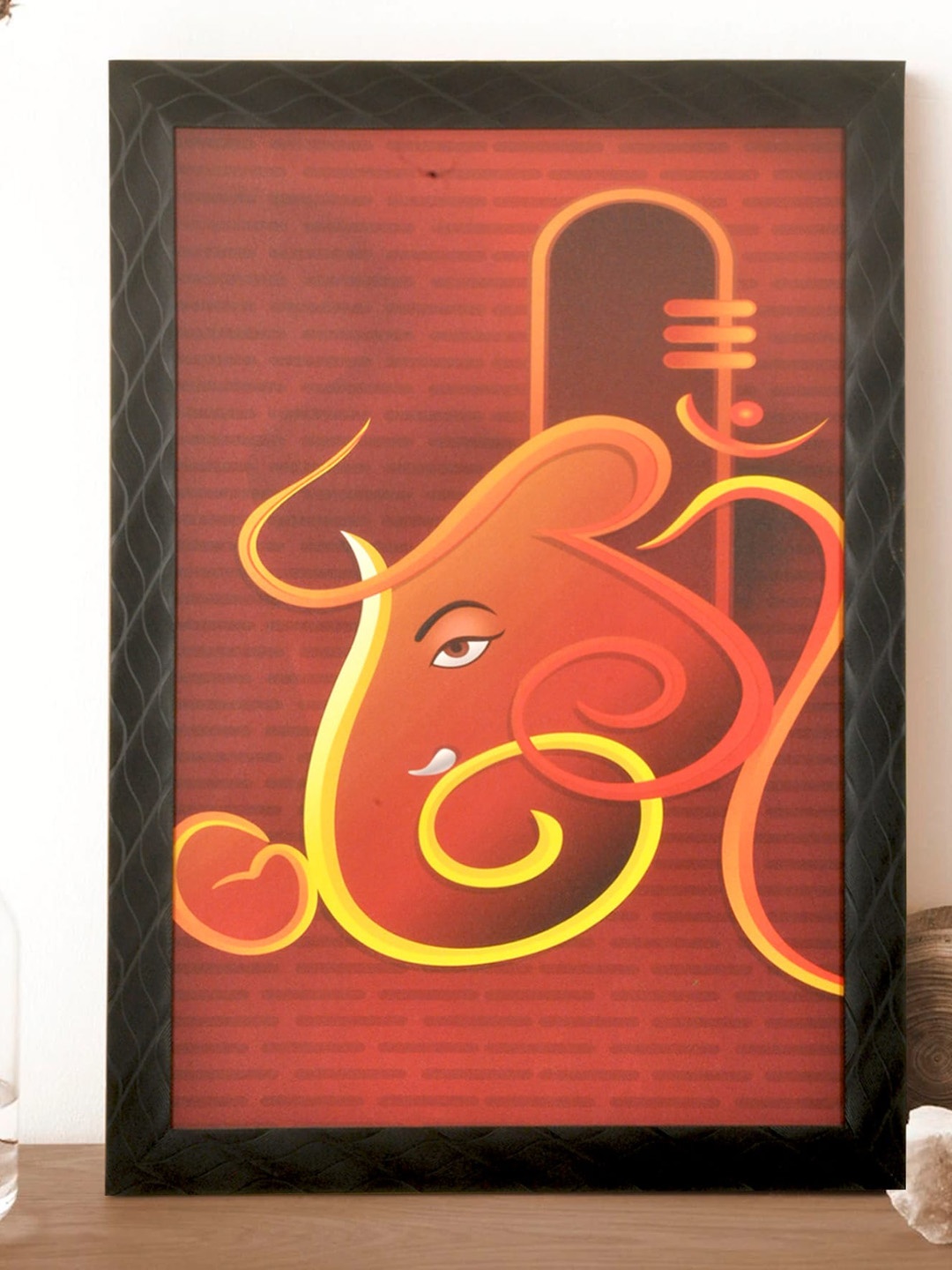 

SHREE KALA HOME DECOR Red Ganesha Oil Painting
