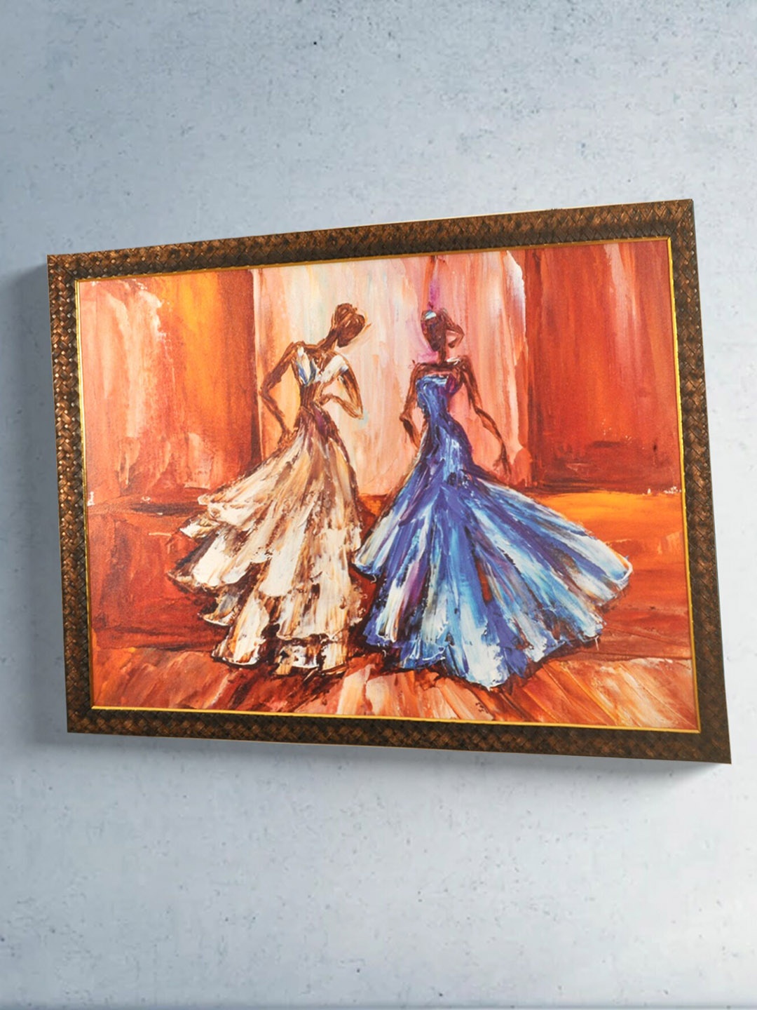 

SHREE KALA HOME DECOR Dancing Divas Oil Painting Wall Art, Red