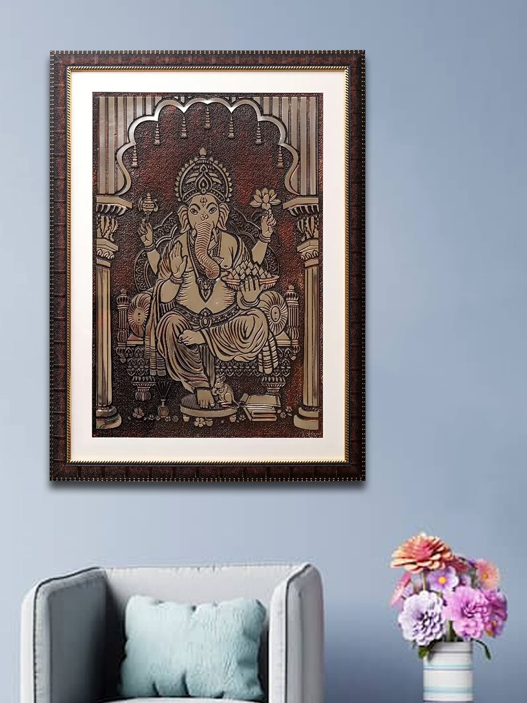 

SHREE KALA HOME DECOR Lord Ganesha Wall Art, Brown