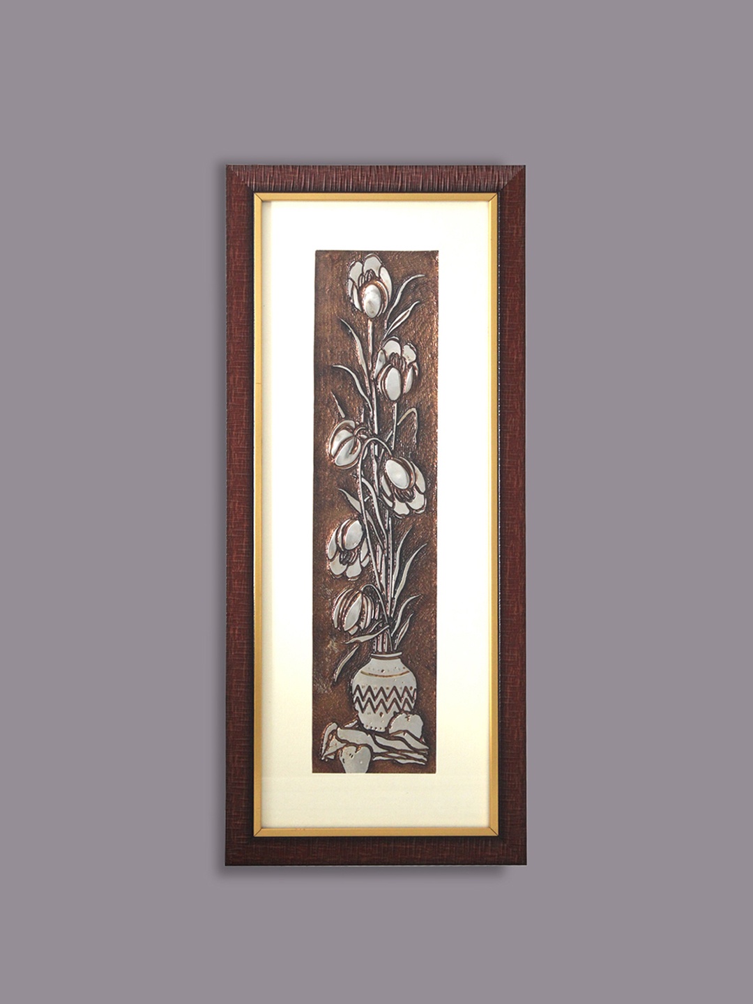 

SHREE KALA HOME DECOR Egyptian Vintage Foil Paper Painting, Brown