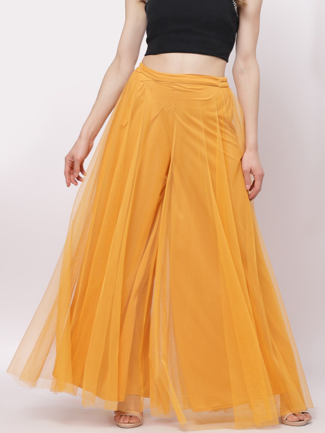 

Just Wow Women Yellow Flared Palazzo
