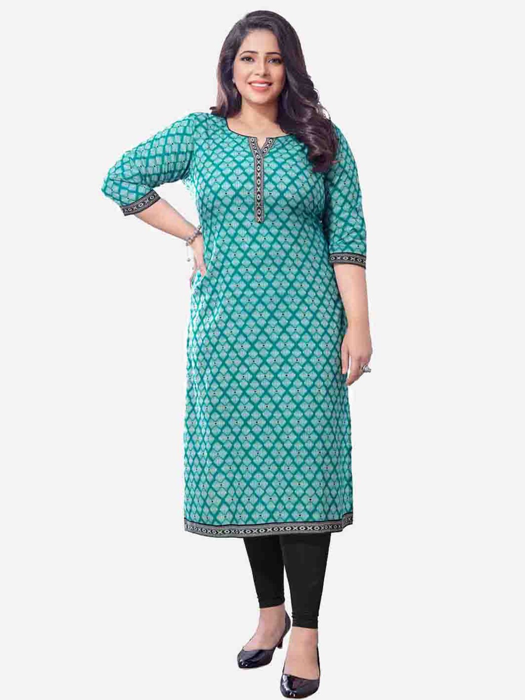 

SALWAR STUDIO Women Green Ethnic Motifs Printed Kurta