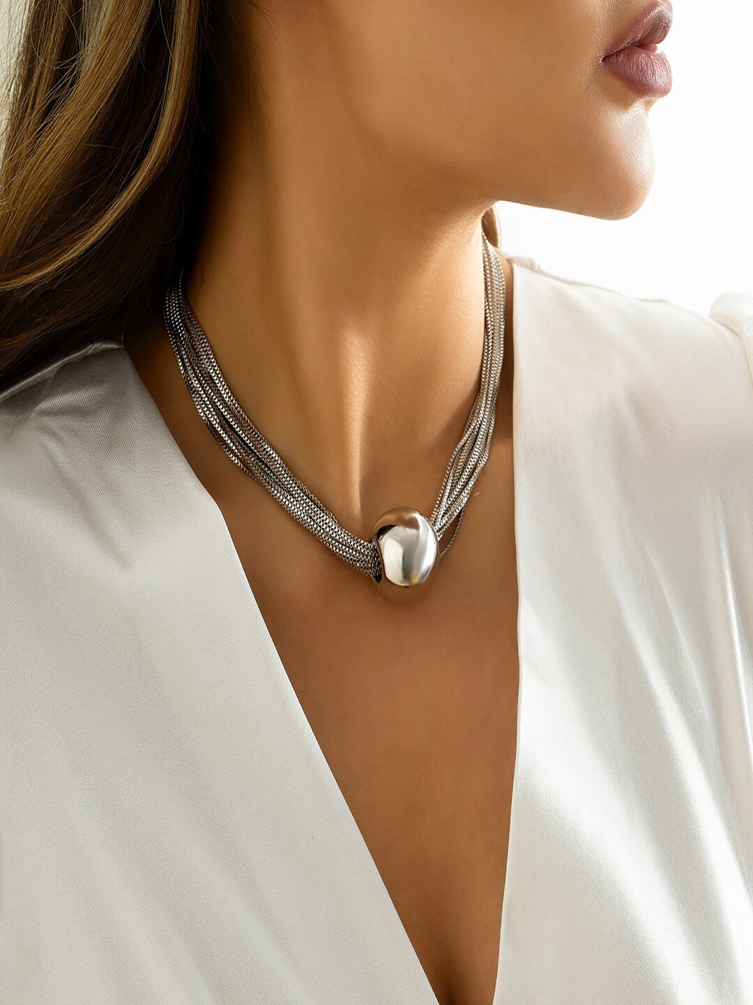 

AQUASTREET Silver-Toned Silver-Plated Necklace