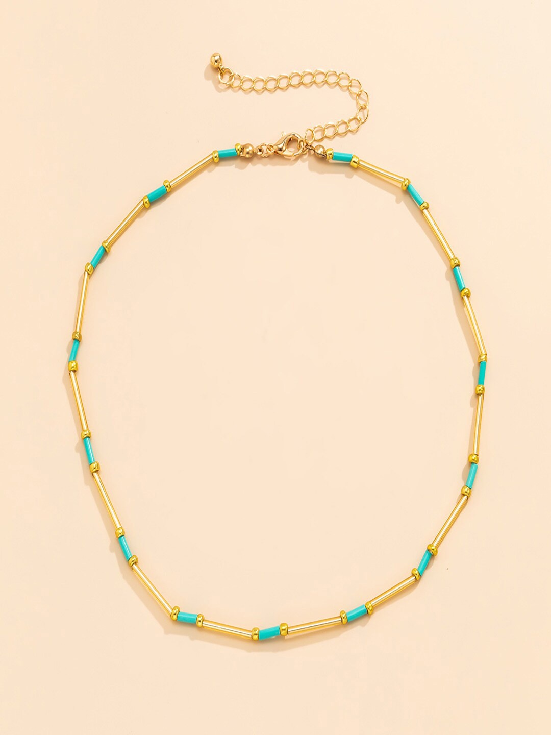 

AQUASTREET Gold-Toned & Turquoise Blue Gold-Plated Necklace