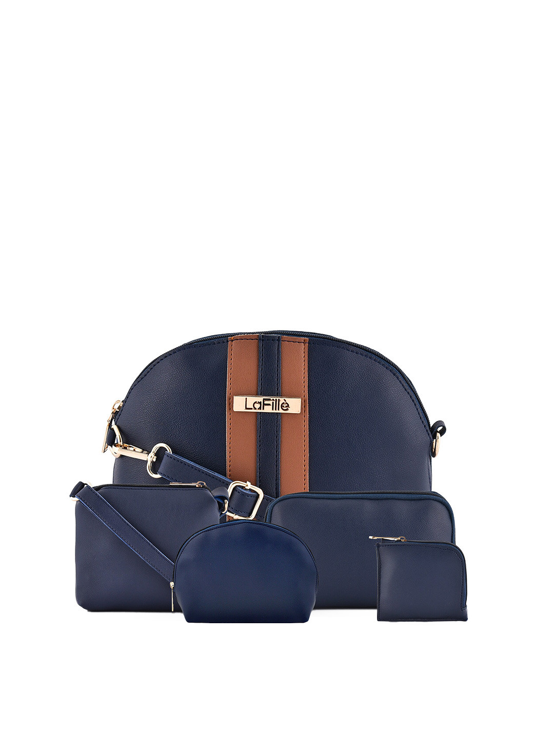 

LaFille Navy Blue Striped Purse Clutch