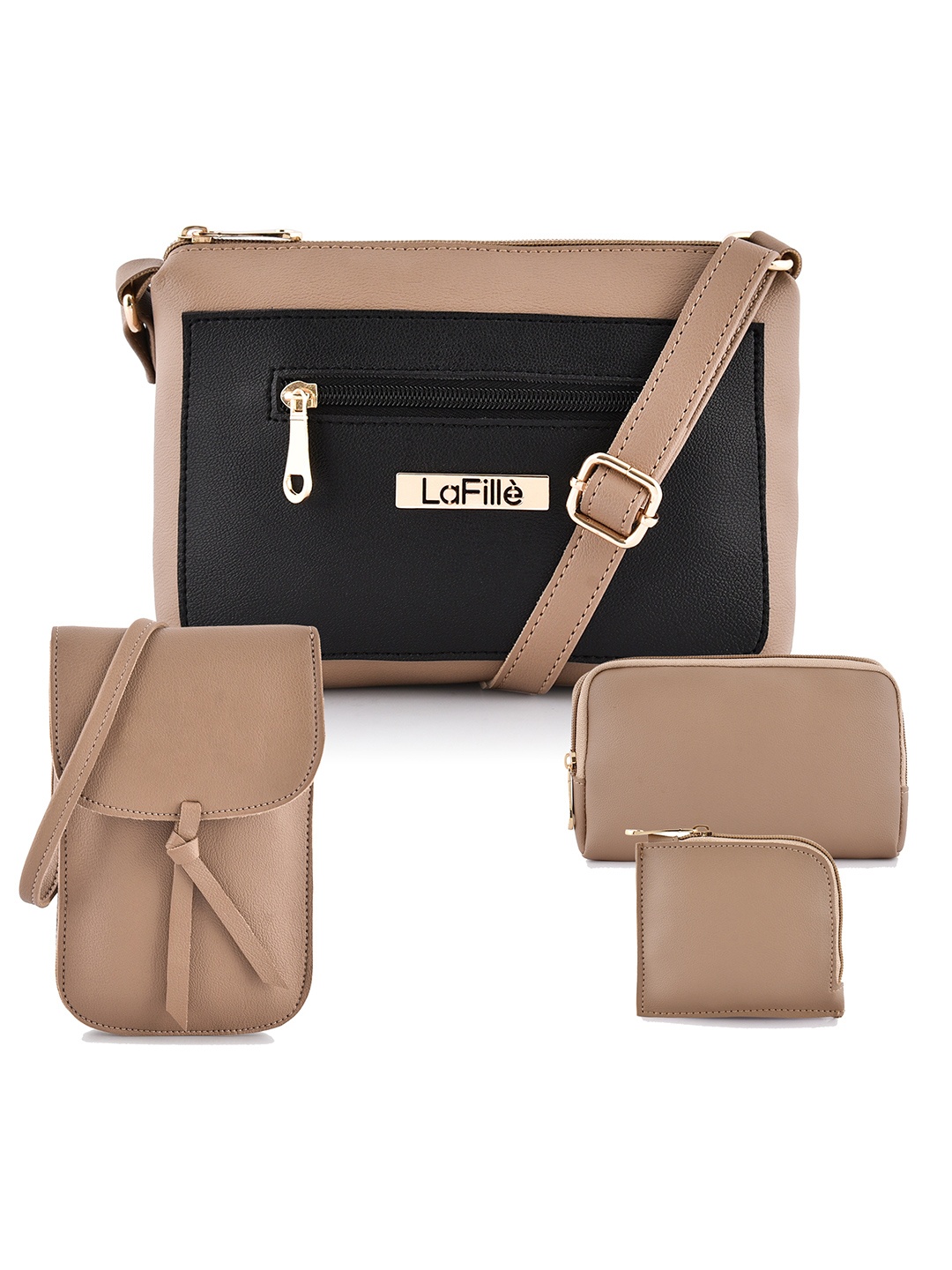 

LaFille Beige & Black Purse Clutch