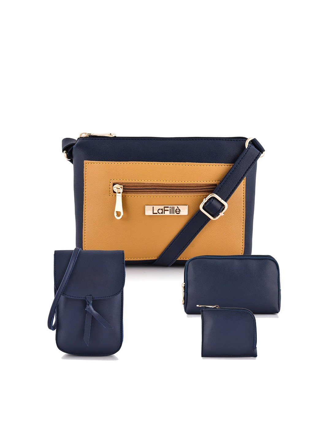 

LaFille Tan & Blue Purse Clutch