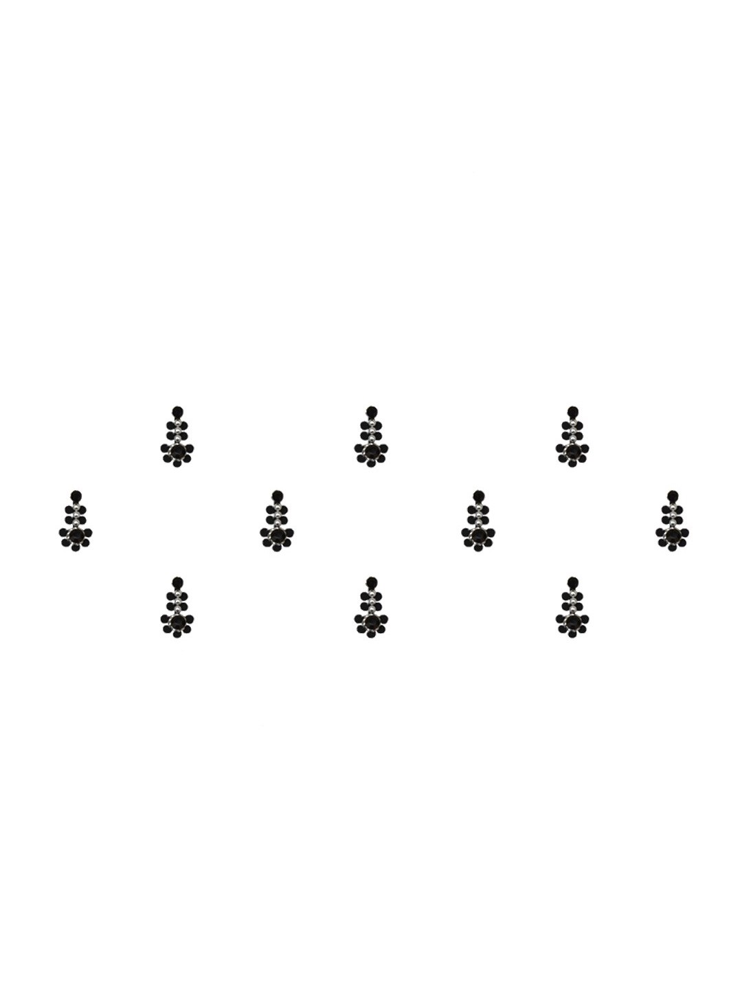 

Comet Busters 10 Pcs Embellished Reusable Designer Bindis - Black