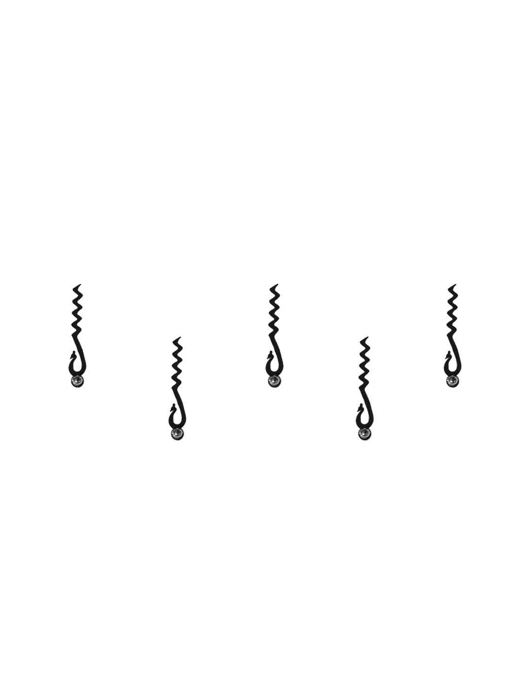 

Comet Busters 5 Pcs Embellished Reusable Designer Bindis - Black