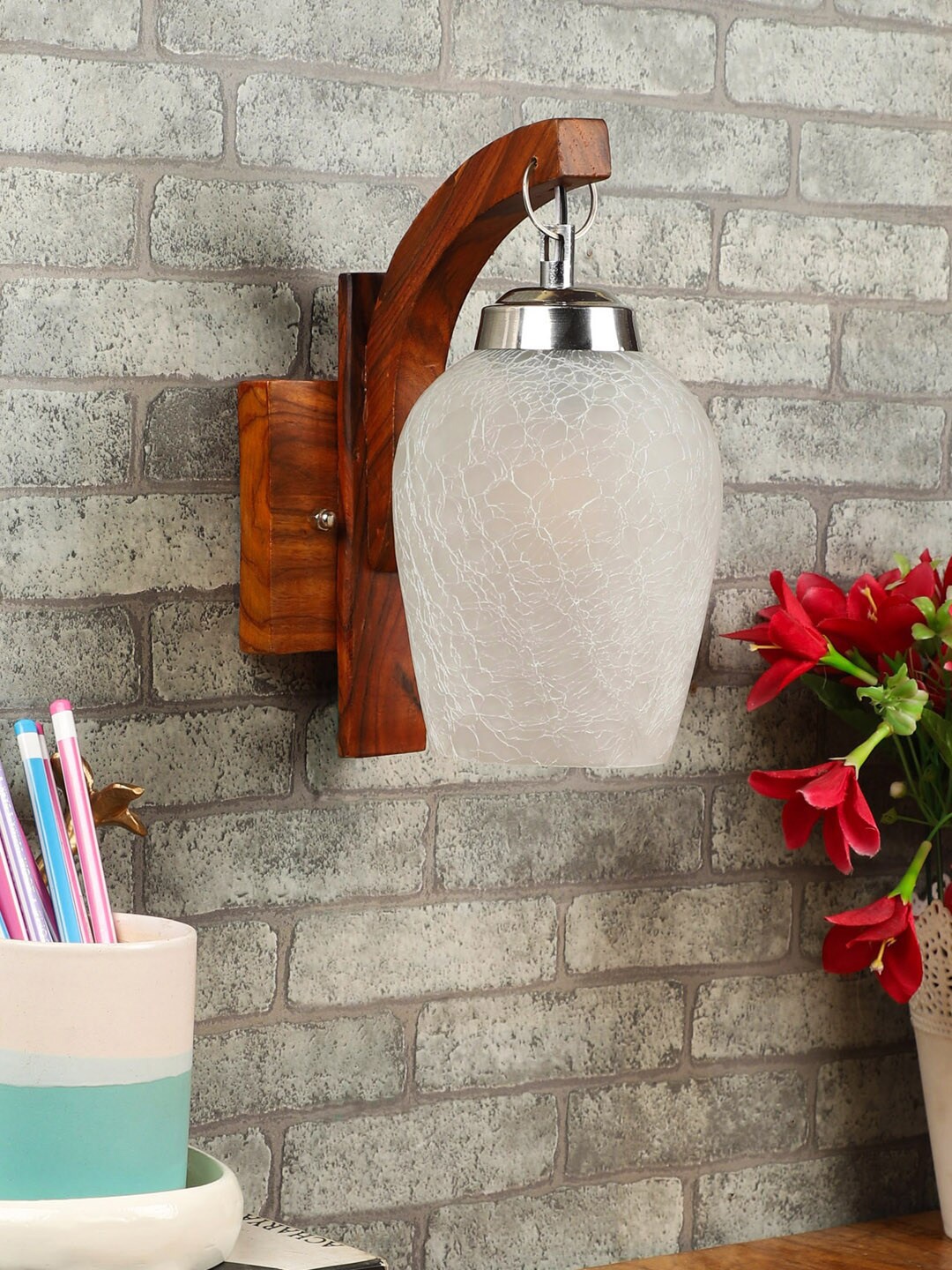 

Foziq Grey Textured Wall Lamp, Brown