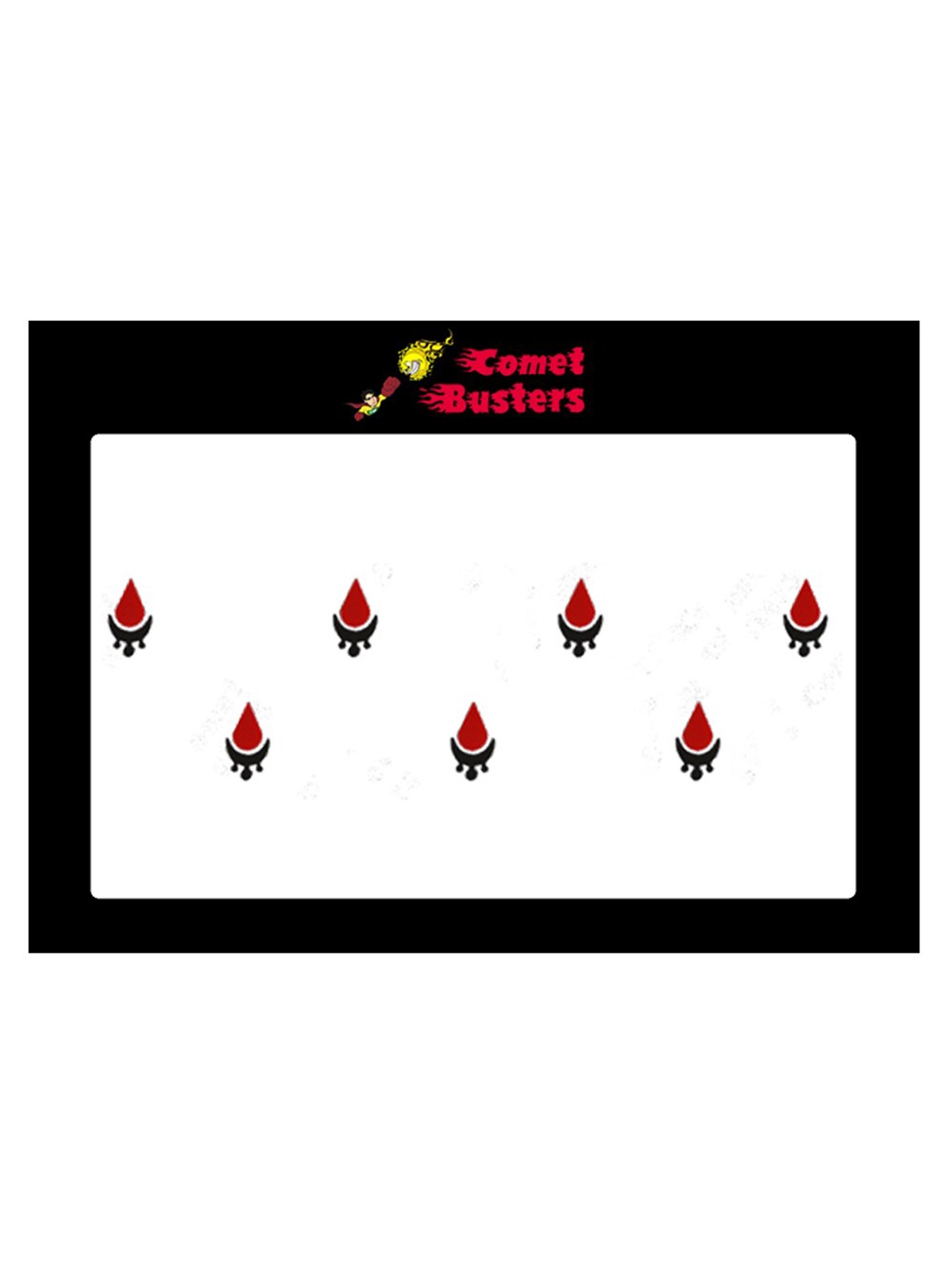 

Comet Busters 7 Pcs Reusable Designer Bindis - Black & Red