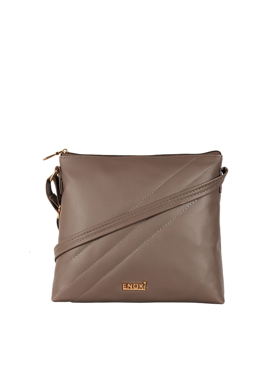 

ENOKI Women Beige Structured Sling Bag with Quilted